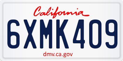 CA license plate 6XMK409