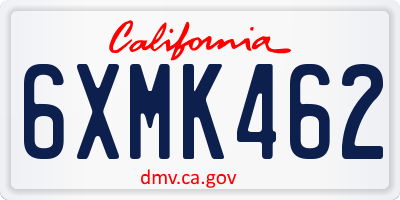 CA license plate 6XMK462
