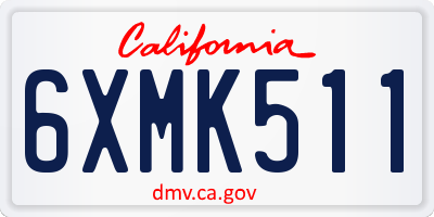CA license plate 6XMK511