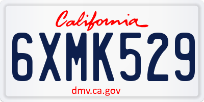 CA license plate 6XMK529