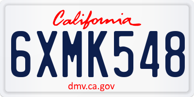CA license plate 6XMK548