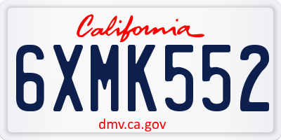 CA license plate 6XMK552