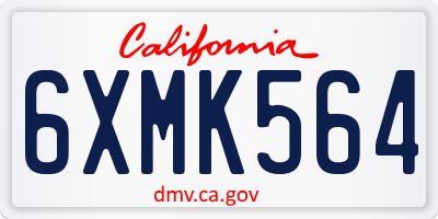 CA license plate 6XMK564
