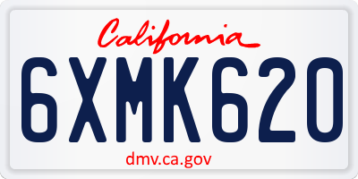CA license plate 6XMK620