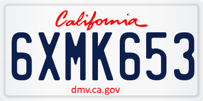 CA license plate 6XMK653
