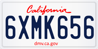 CA license plate 6XMK656