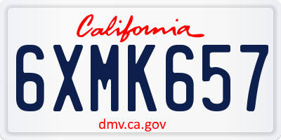 CA license plate 6XMK657