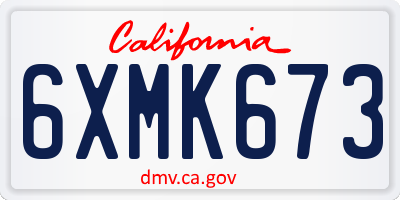 CA license plate 6XMK673