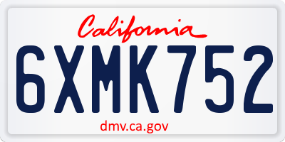 CA license plate 6XMK752
