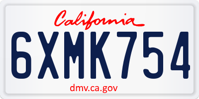 CA license plate 6XMK754