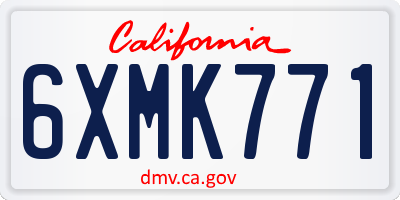 CA license plate 6XMK771