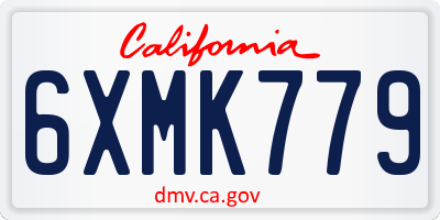 CA license plate 6XMK779