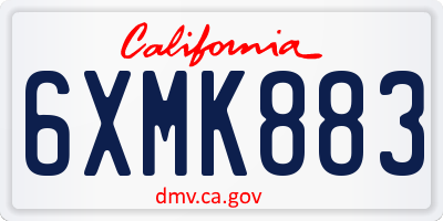 CA license plate 6XMK883