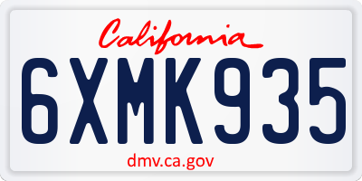 CA license plate 6XMK935