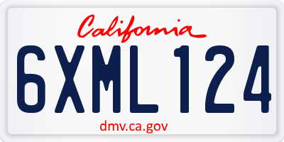 CA license plate 6XML124