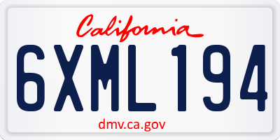 CA license plate 6XML194