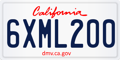 CA license plate 6XML200