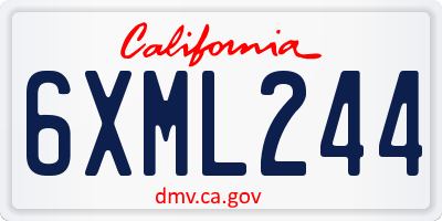 CA license plate 6XML244