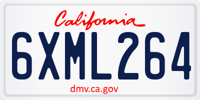 CA license plate 6XML264