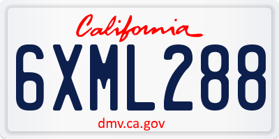 CA license plate 6XML288