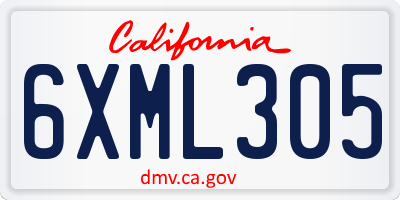 CA license plate 6XML305