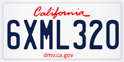 CA license plate 6XML320