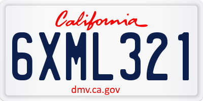 CA license plate 6XML321