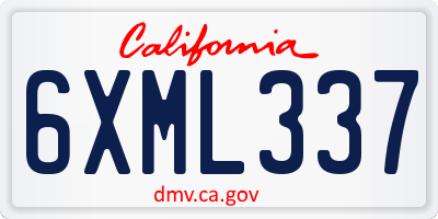 CA license plate 6XML337