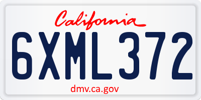 CA license plate 6XML372