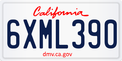 CA license plate 6XML390