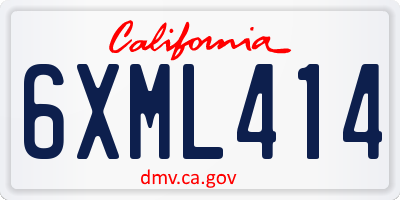 CA license plate 6XML414