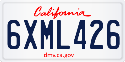 CA license plate 6XML426