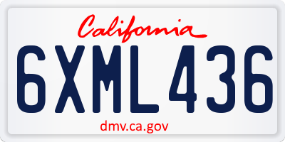 CA license plate 6XML436