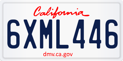 CA license plate 6XML446