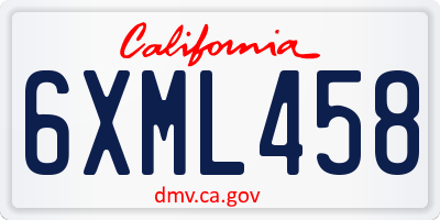 CA license plate 6XML458