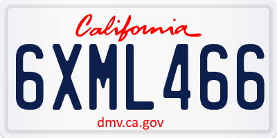 CA license plate 6XML466