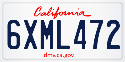 CA license plate 6XML472