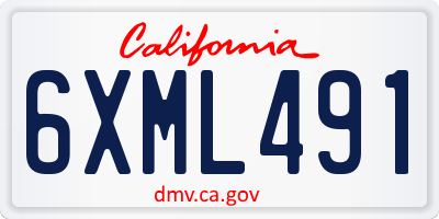 CA license plate 6XML491