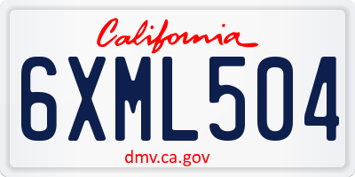 CA license plate 6XML504