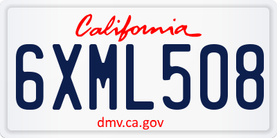 CA license plate 6XML508