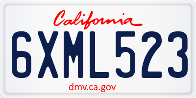CA license plate 6XML523
