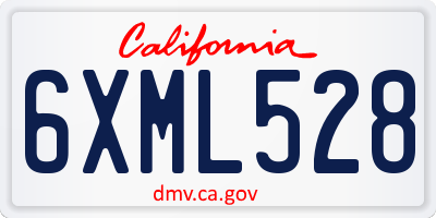 CA license plate 6XML528
