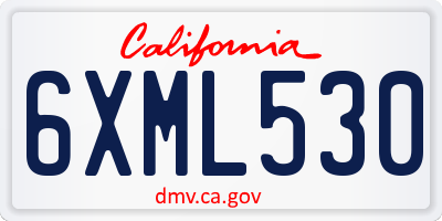 CA license plate 6XML530