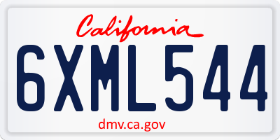 CA license plate 6XML544