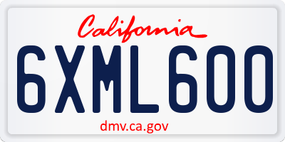 CA license plate 6XML600