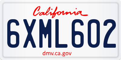 CA license plate 6XML602