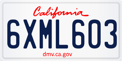 CA license plate 6XML603