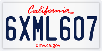 CA license plate 6XML607