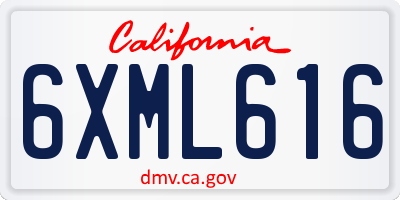 CA license plate 6XML616