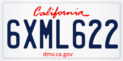 CA license plate 6XML622